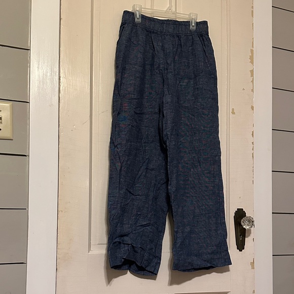 Sigrid Olsen 100% linen Chambray Wide-Leg Pants - Picture 2 of 5